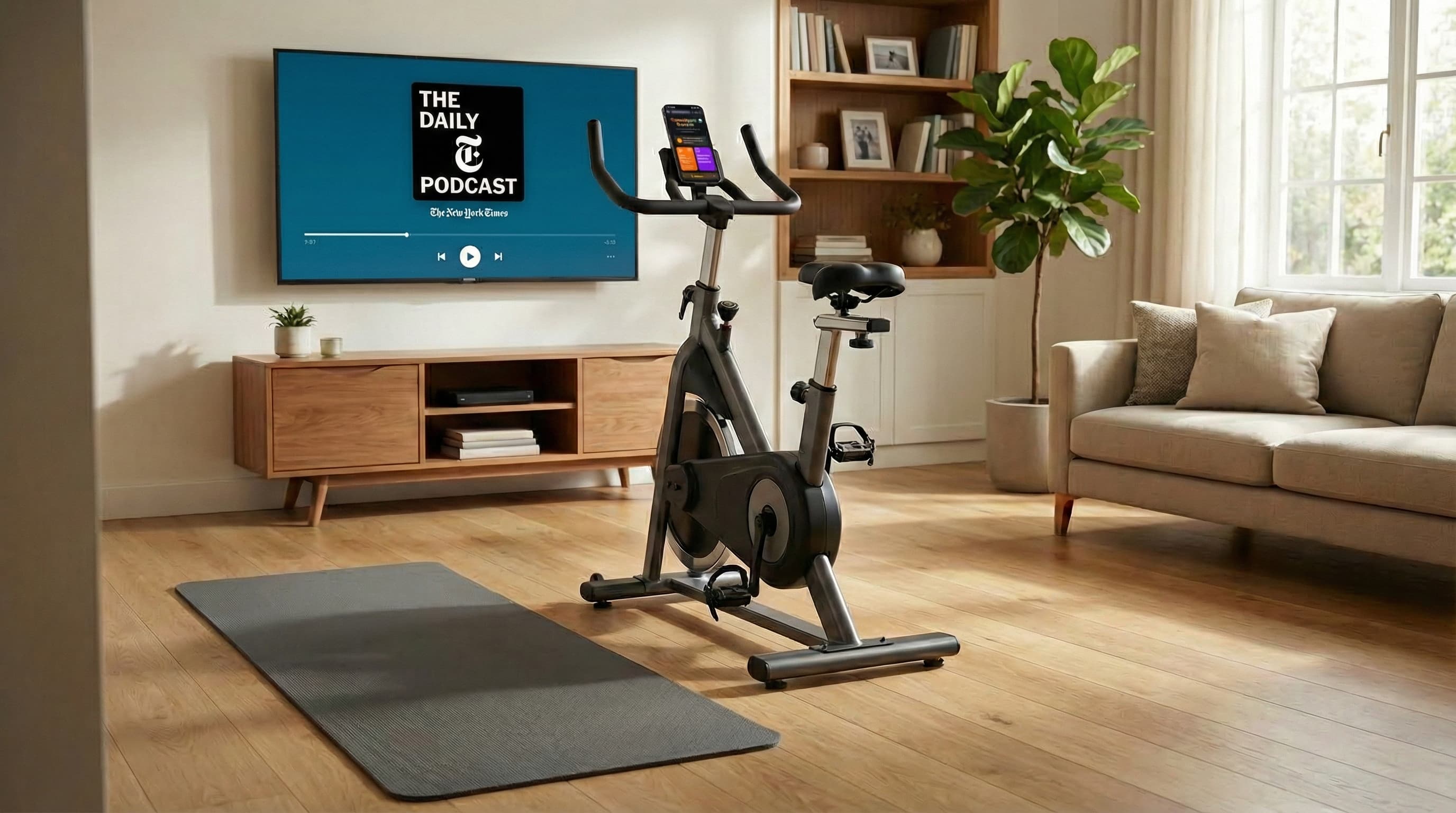 Home workout in living room